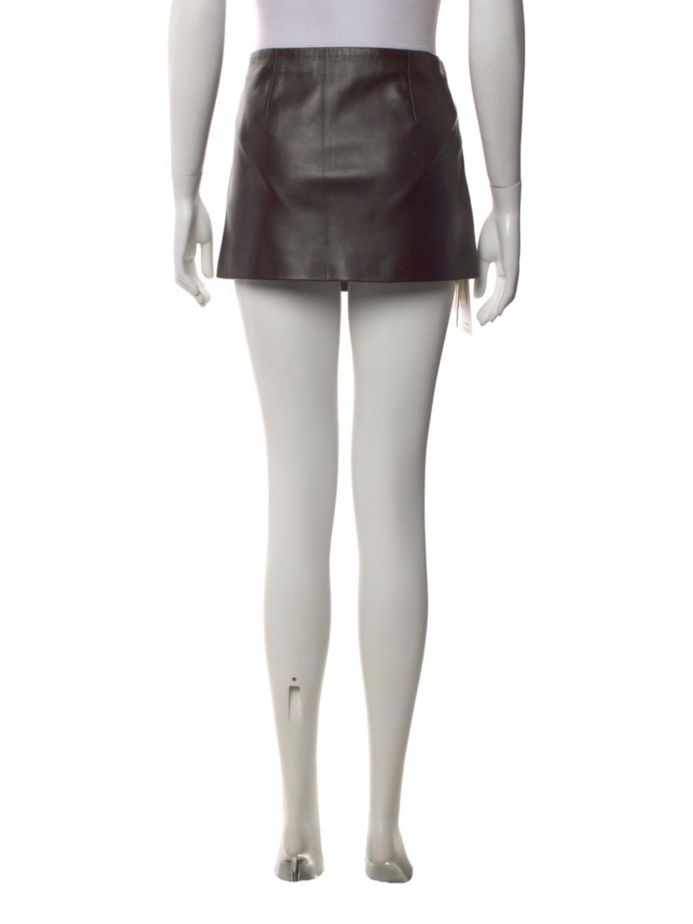 KHAITE Black Faux Leather Mini Skort - Picture 3 of 3